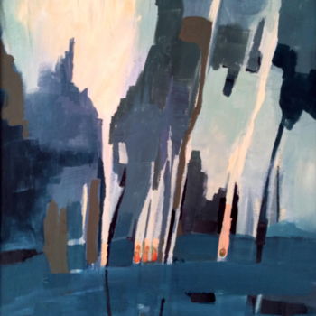 「Trees abstract」というタイトルの絵画 Alina Matykiewiczによって, オリジナルのアートワーク, オイル その他の剛性パネルにマウント