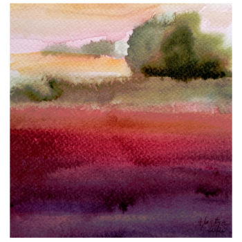 绘画 标题为“Purple” 由Alina Matykiewicz, 原创艺术品, 水彩