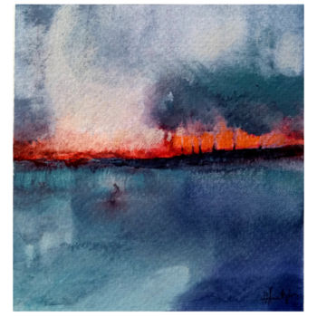 Peinture intitulée "Boat" par Alina Matykiewicz, Œuvre d'art originale, Aquarelle