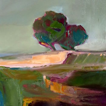 Pintura intitulada "sun on the field" por Alina Matykiewicz, Obras de arte originais, Óleo