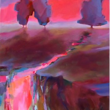 Peinture intitulée "Red clouds" par Alina Matykiewicz, Œuvre d'art originale, Huile