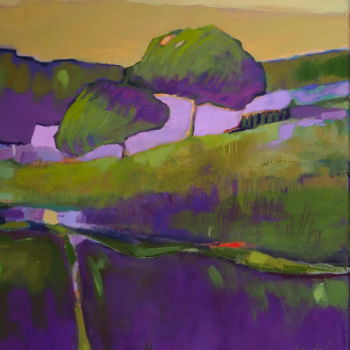 Ζωγραφική με τίτλο "Olive and purple" από Alina Matykiewicz, Αυθεντικά έργα τέχνης, Ακρυλικό