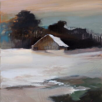 Painting titled "The colors of winter" by Alina Matykiewicz, Original Artwork, Oil Mounted on Other rigid panel