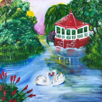 Painting titled "Swan Fidelity" by Alina Morozova, Original Artwork, Oil