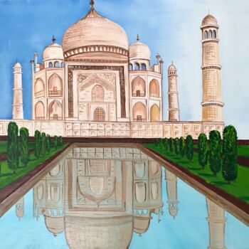 Painting titled "Taj Mahal" by Alina Morozova, Original Artwork, Oil