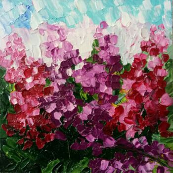 Painting titled "Blooming Garden" by Alina Naumova, Original Artwork, Oil