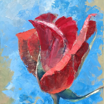 Картина под названием "Roze Роза" - Alina Nitsevych (A.N.), Подлинное произведение искусства, Масло