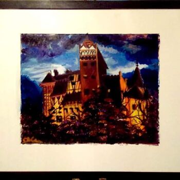 Peinture intitulée "Castello di Dracula" par Alina Somesan, Œuvre d'art originale, Acrylique