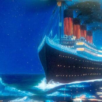Peinture intitulée "Titanic" par Alina Somesan, Œuvre d'art originale, Acrylique Monté sur Châssis en bois