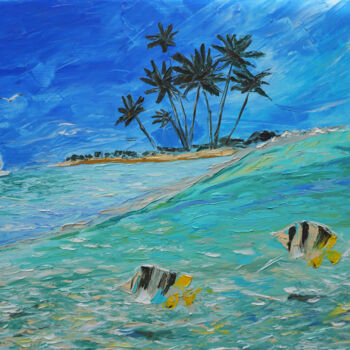 Картина под названием "Tropical underwater" - Alina Sunny, Подлинное произведение искусства, Масло