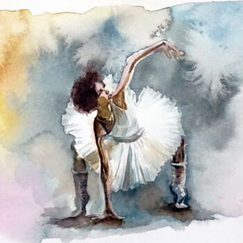 Pintura titulada "Ballerina in traini…" por Alina Sunny, Obra de arte original, Acuarela