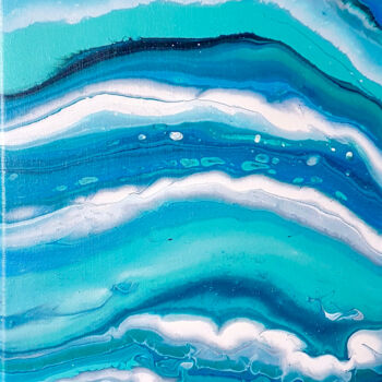 Painting titled "Sea waves" by Alina Timoshenko, Original Artwork, Acrylic Mounted on Wood Stretcher frame