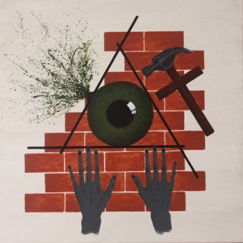 Malerei mit dem Titel "Eye of Oppression" von Alina Mar, Original-Kunstwerk, Acryl