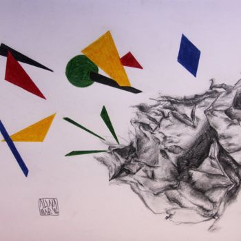 Dessin intitulée "The Conflict" par Alina Mar, Œuvre d'art originale, Graphite