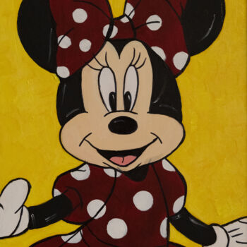 Painting titled "Mini mouse cartoon…" by Alina Odwyer, Original Artwork, Oil