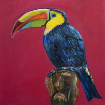 Pittura intitolato "Toucan colourful bi…" da Alina Odwyer, Opera d'arte originale, Olio