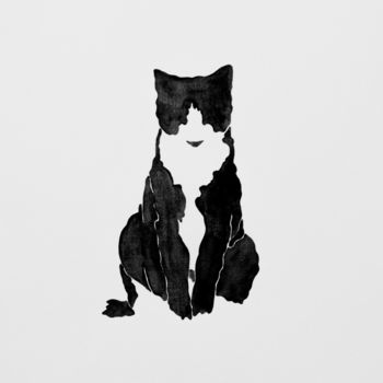 Dibujo titulada "CAT#9" por Alina Anokhina, Obra de arte original, Tinta