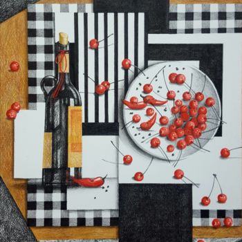 Картина под названием "Still-Leben" - Alina Eret, Подлинное произведение искусства, Пастель