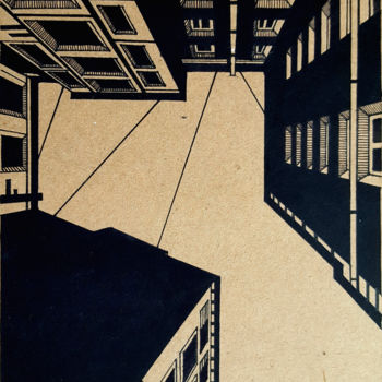 Zeichnungen mit dem Titel "Stadt" von Alina Eret, Original-Kunstwerk, Kugelschreiber