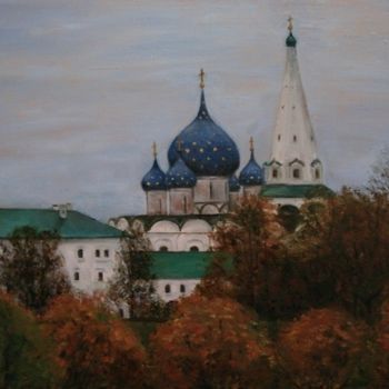 Painting titled "View of Suzdal Krem…" by Alina Timofeeva, Original Artwork, Oil