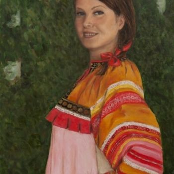 Painting titled "Portrait of a girl…" by Alina Timofeeva, Original Artwork