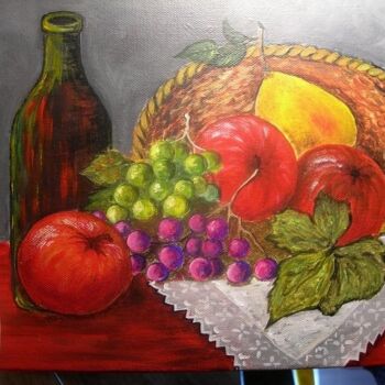 Pintura titulada "fruits d' automne" por Aline Guichard Belleville, Obra de arte original