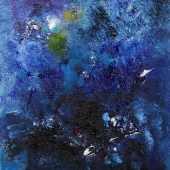 Painting titled "infiniment bleu" by Aline Marcellin, Original Artwork, Oil