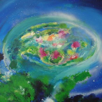 Painting titled "Galaktika" by Aline Messager, Original Artwork, Oil