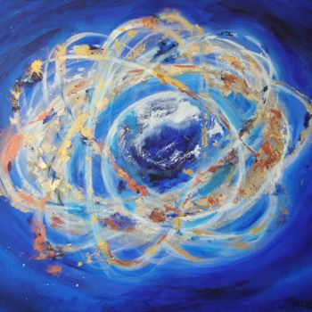 Painting titled "Global energy" by Aline Messager, Original Artwork, Oil