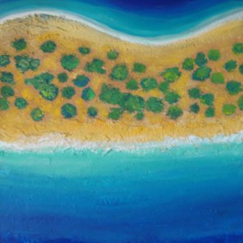 Ζωγραφική με τίτλο "La plage" από Aline Messager, Αυθεντικά έργα τέχνης