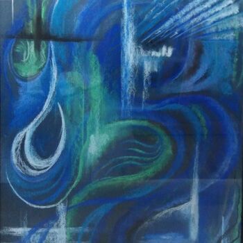 Dibujo titulada "EAU SAUVAGE" por Aline Messiez-Petit, Obra de arte original, Pastel