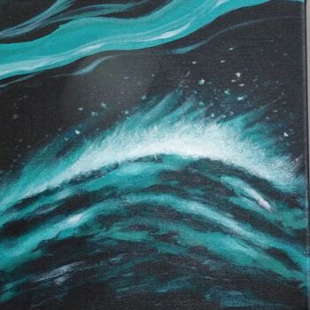 Painting titled "OCEAN BORÉAL" by Aline Messiez-Petit, Original Artwork, Acrylic Mounted on Wood Stretcher frame