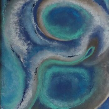 Drawing titled "ATOLL" by Aline Messiez-Petit, Original Artwork, Pastel Mounted on Other rigid panel