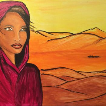 Peinture intitulée "La saharienne" par Aline Parmentier, Œuvre d'art originale, Acrylique