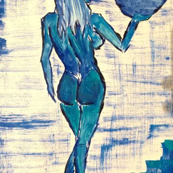 Painting titled "Water woman" by Aline Parmentier, Original Artwork, Acrylic