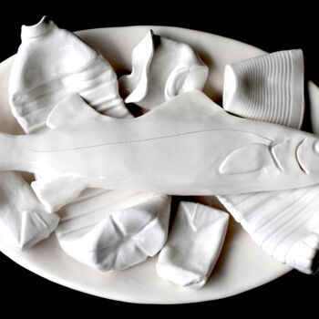 Scultura intitolato "cuisine méditerrané…" da Aline Part, Opera d'arte originale, Ceramica