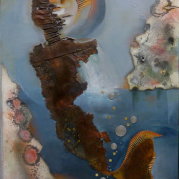 Painting titled "hors de l'eau" by Aline Villain, Original Artwork, Oil