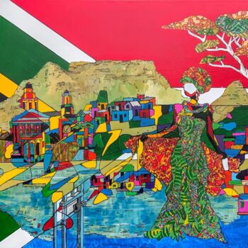 Peinture intitulée "Cape Town" par Aline Chevalier, Œuvre d'art originale, Acrylique