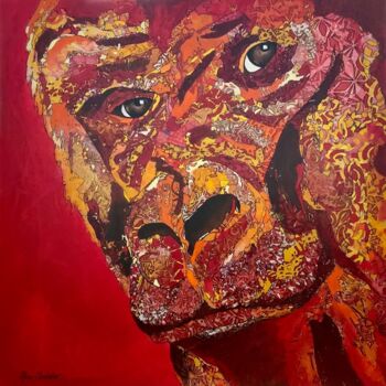 Collages titled "Red King" by Aline Chevalier, Original Artwork, Collages