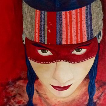 Peinture intitulée "Red Skin" par Aline Chevalier, Œuvre d'art originale, Acrylique