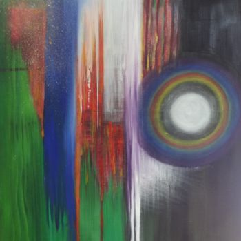 Peinture intitulée "Pleine lune" par Aline Vasselet, Œuvre d'art originale, Huile Monté sur Châssis en bois