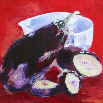 Pittura intitolato "aubergines" da Aliona, Opera d'arte originale