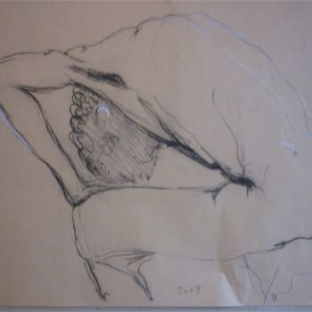 Drawing titled "Nu masculin" by Aliona, Original Artwork