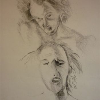Desenho intitulada "Expressions  mascul…" por Aliona, Obras de arte originais