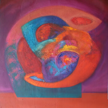 Картина под названием "seres imaginarios" - Aliosha Valle Uribe, Подлинное произведение искусства, Масло Установлен на Дерев…