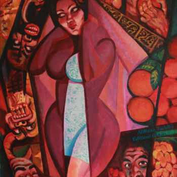 Painting titled "coquetry" by Alireza Tarkibi, Original Artwork, Acrylic