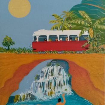 Painting titled "La cascada" by Aliru, Original Artwork, Oil
