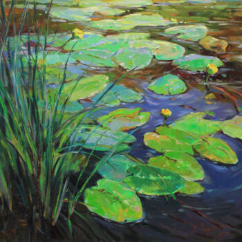 Картина под названием "Water lilies" - Alisa Onipchenko-Cherniakovska, Подлинное произведение искусства, Масло Установлен на…