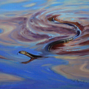 Malerei mit dem Titel "Sinding across the…" von Alisa Onipchenko-Cherniakovska, Original-Kunstwerk, Öl Auf Keilrahmen aus Ho…
