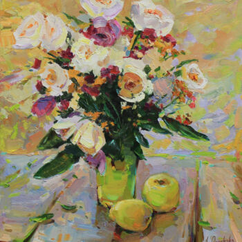 Картина под названием "Summer flowers" - Alisa Onipchenko-Cherniakovska, Подлинное произведение искусства, Масло Установлен…